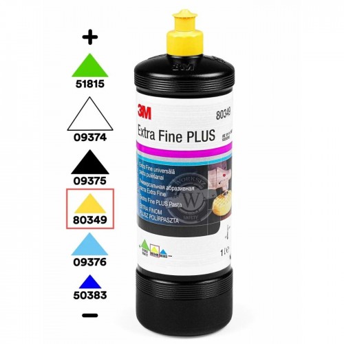 3M 80349 Extra Fine Plus полироль, среднеабразивная универсальная паста, 1 л (желтый колпачок)