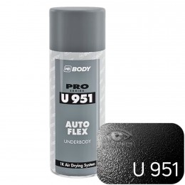 BODY U951 AUTOFLEX антигравийное покрытие спрей окрашиваемое, 400 мл, аэрозольный баллончик, черный