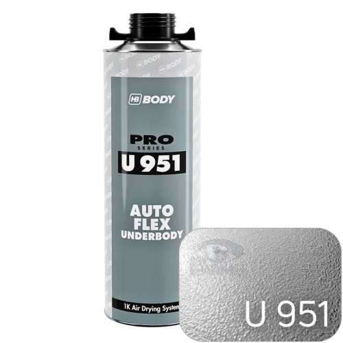 BODY U951 AUTOFLEX антигравийное покрытие окрашиваемое, 1 л, евробаллон под пистолет, серый
