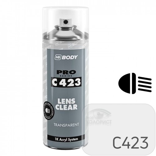 BODY C423 LENS CLEAR лак для фар 400 мл, бесцветный, аэрозоль