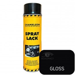 CHAMAELEON краска акриловая, 500 мл, аэрозоль, черный глянцевый