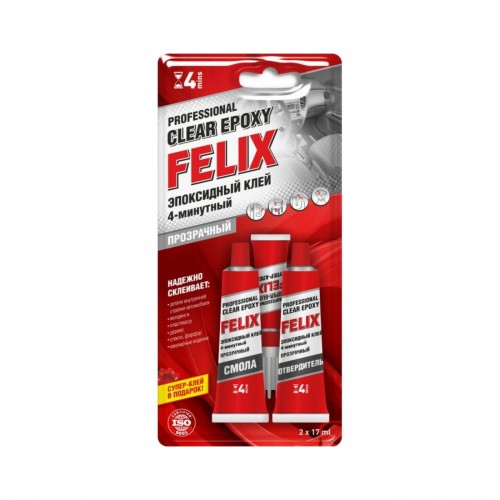 FELIX клей эпоксидный,  2 х 17 гр, прозрачный