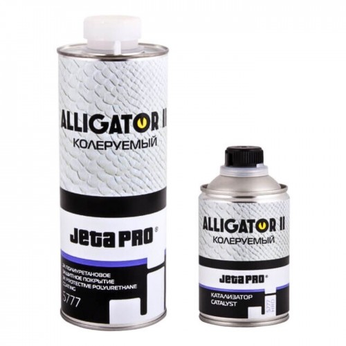 JETA PRO 5777 ALLIGATOR II антигравийное покрытие на полиуретановой основе колеруемое окрашиваемое, 0,8 + 0,2 л, евробаллон под пистолет, бесцветный