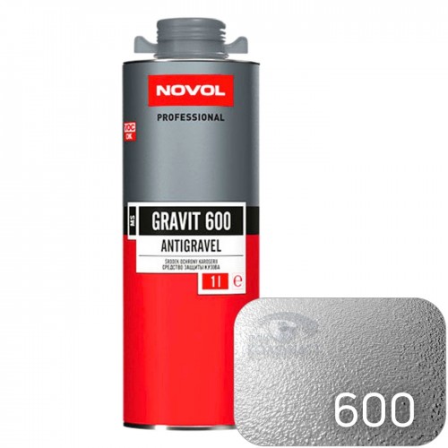 NOVOL GRAVIT 600 антигравийное покрытие окрашиваемое, 1 л,  евробаллон под пистолет, серый
