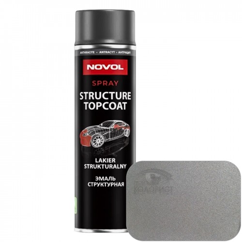 NOVOL структурная эмаль для пластика, 500 мл, аэрозоль, серый