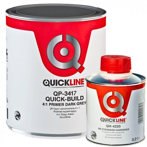 QUICKLINE QP-3417 грунт наполнитель акриловый 4:1, 0.8 + 0.2 л, темно-серый