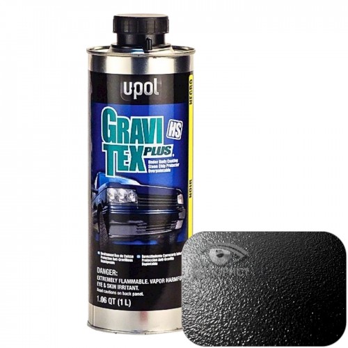 U-POL GRAVITEX PLUS антигравийное покрытие окрашиваемое, 1 л, евробаллон под пистолет, черный
