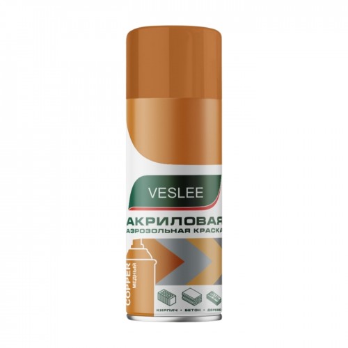 VESLEE краска акриловая, 520 мл, аэрозоль, медь