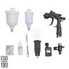 WALCOM EGO CARBONIO HVLP миникраскопульт, сопло 1,4 мм, с 2-мя бачками, манометром и ЗИП
