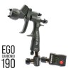 WALCOM EGO CARBONIO HVLP миникраскопульт, сопло 1,4 мм, с 2-мя бачками, манометром и ЗИП