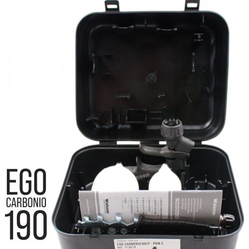 WALCOM EGO CARBONIO HVLP миникраскопульт, сопло 1,4 мм, с 2-мя бачками, манометром и ЗИП