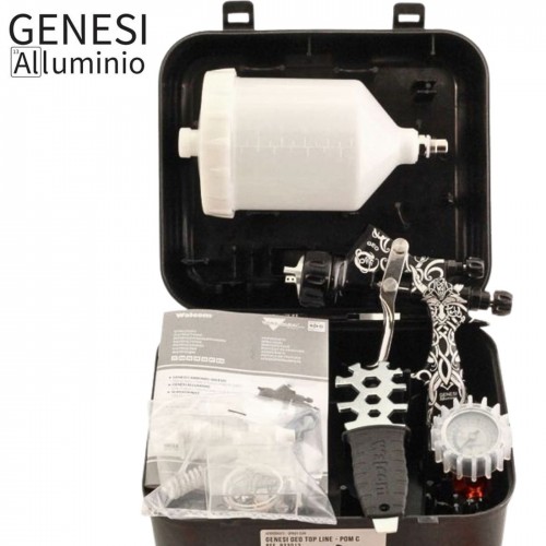 WALCOM GENESI ALLUMINIO GEO VARANGI краскопульт, сопло 1,3 мм, с манометром и ЗИП