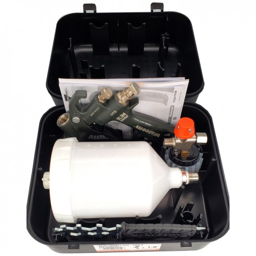 WALCOM SLIM KOMBAT S HVLP краскопульт, сопло 1,7 мм, с манометром и ЗИП