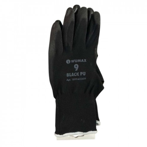 WUMAX перчатки защитные от минимальных рисков Black PU, черный, размер 9