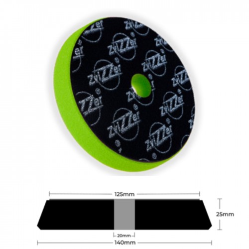 ZVIZZER круг полировальный TRAPEZ, 145/25/125 мм, зеленый, ультра мягкий